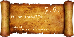 Fuksz István névjegykártya